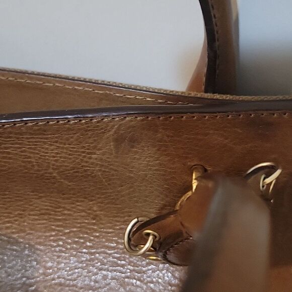 Emilio Pucci City Marquise Bag Studded Handle Leather and Canvas Handbag Satchel - Picture 13 of 17